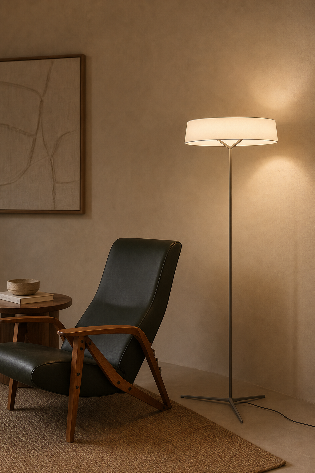 Modern Round Fabric Shade Table and Floor Lamp - 04 04-reading-corner-wide.png