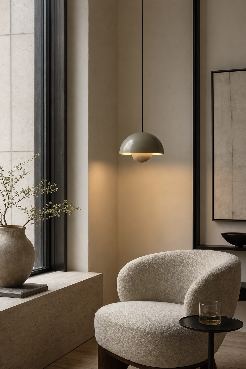 Flowerpot Dome Pendant Light reading corner