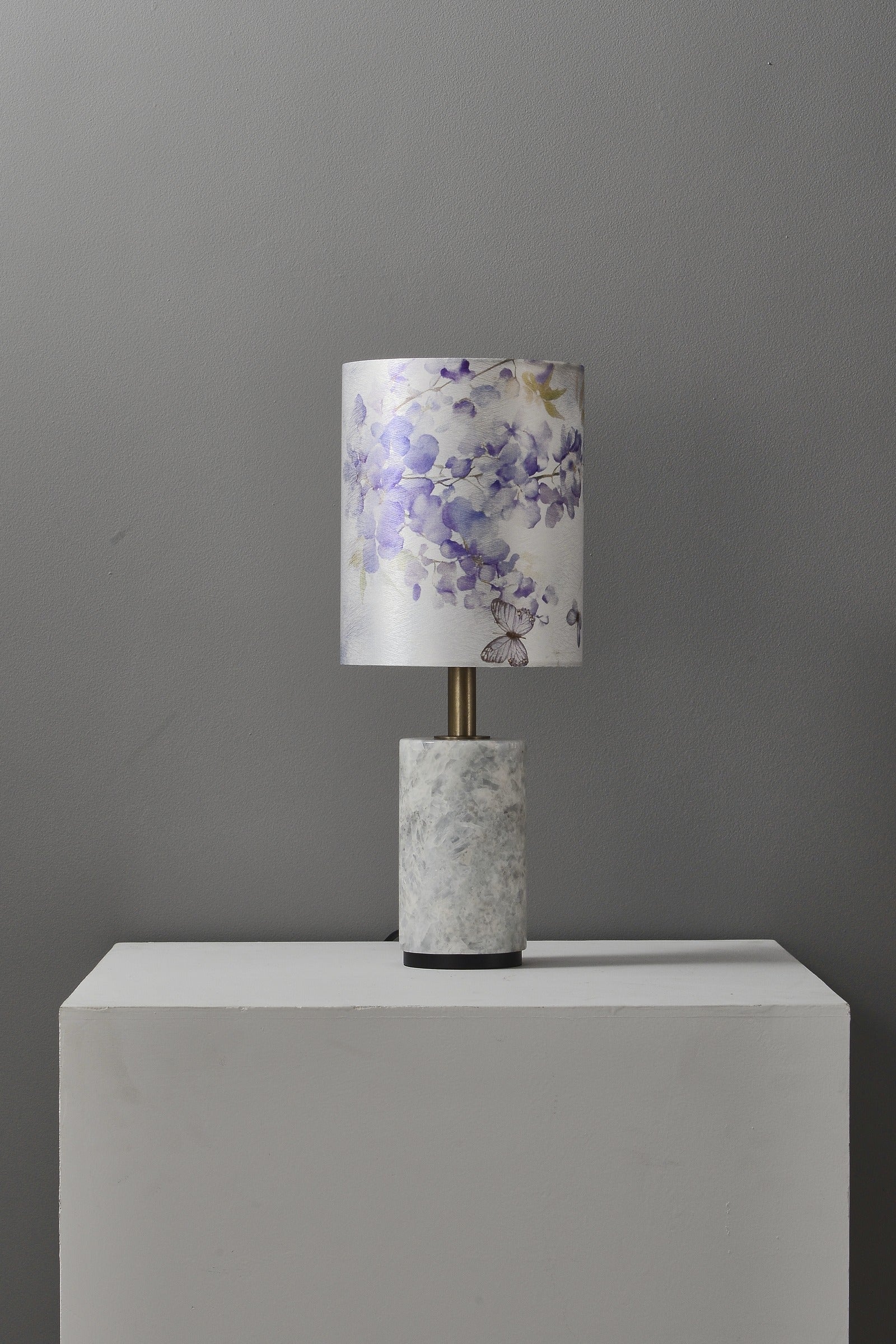 Modern Purple Floral Fabric Shade Table Lamp - 04 04-real-detail-1