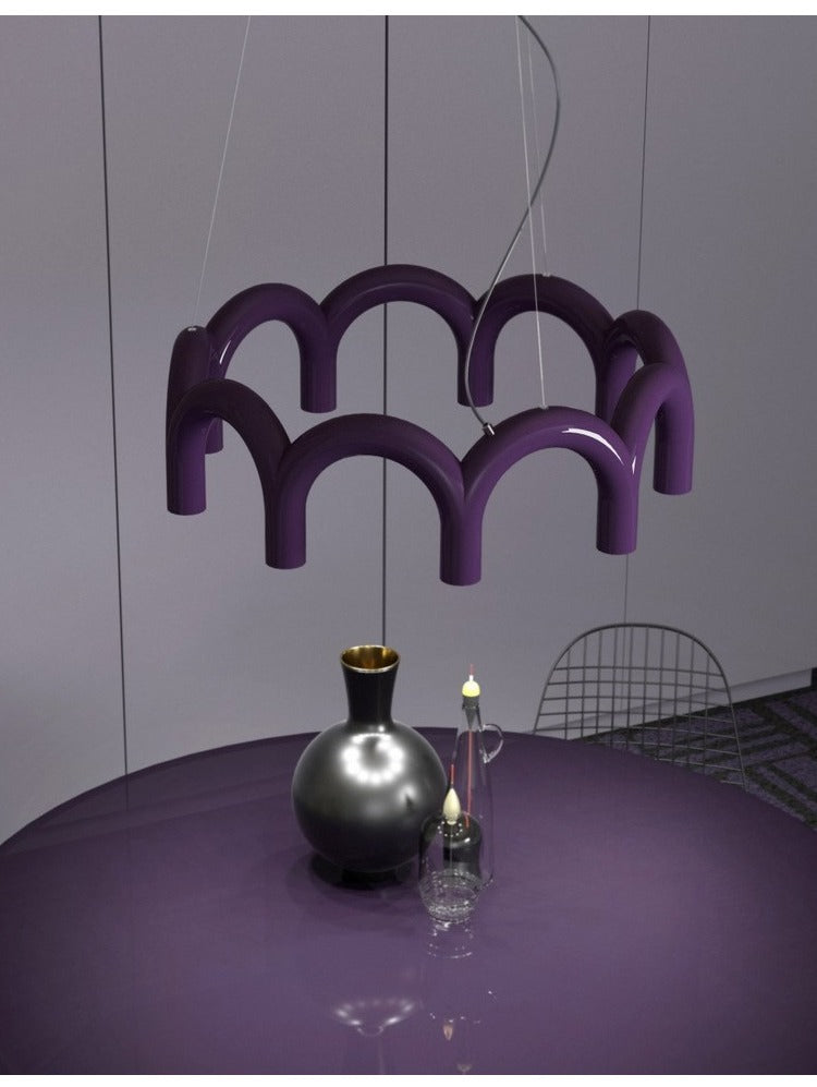 Colorful Arch Linear LED Pendant Light - 15 04-real-detail-3