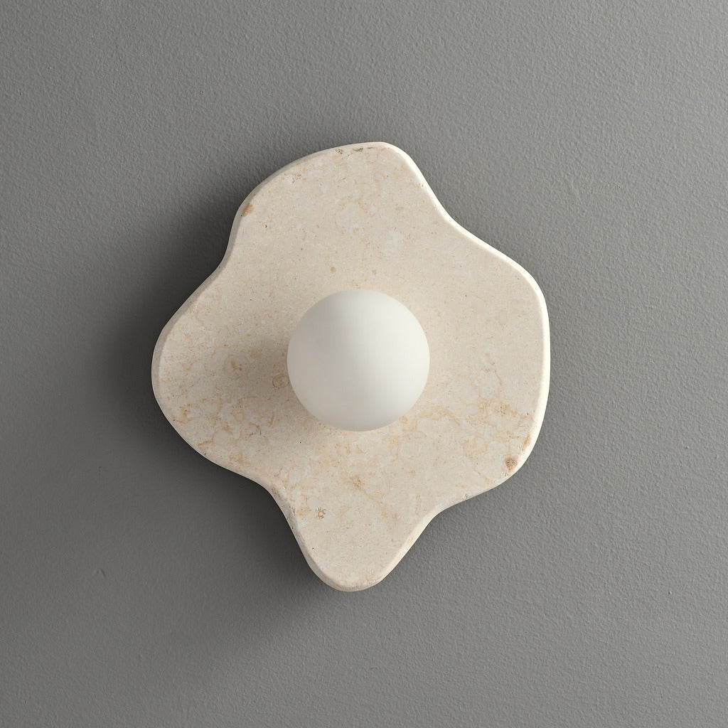 Modern Four-Lobed Stone Wall Sconce - 08 04-real-square-3-5--366