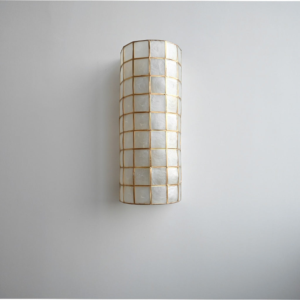 Modern Capiz Shell Mosaic Wall Sconce - 20 04-real-square-DSC-8510