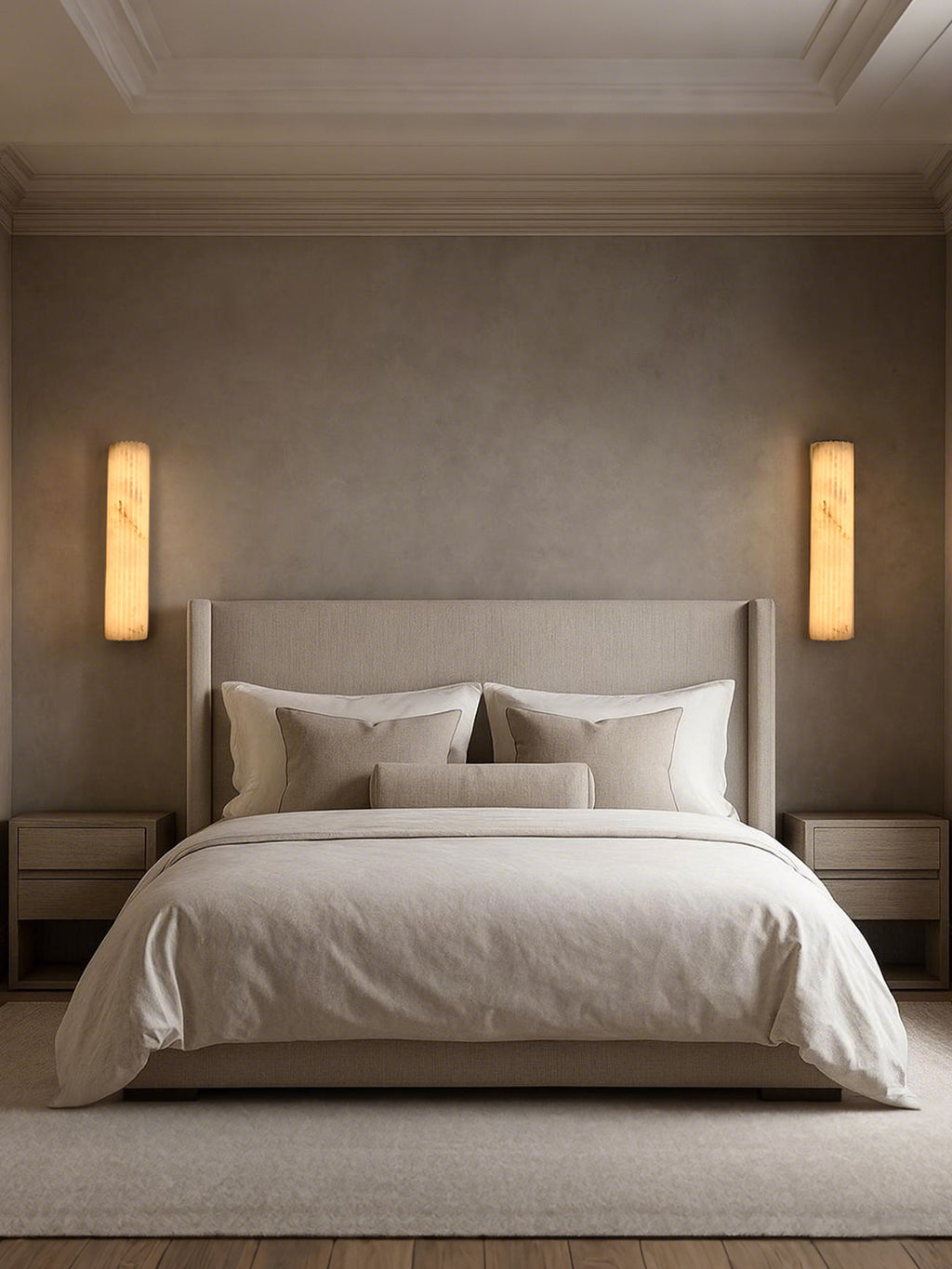 Modern Fluted Alabaster Wall Sconce - 04 room scene 3