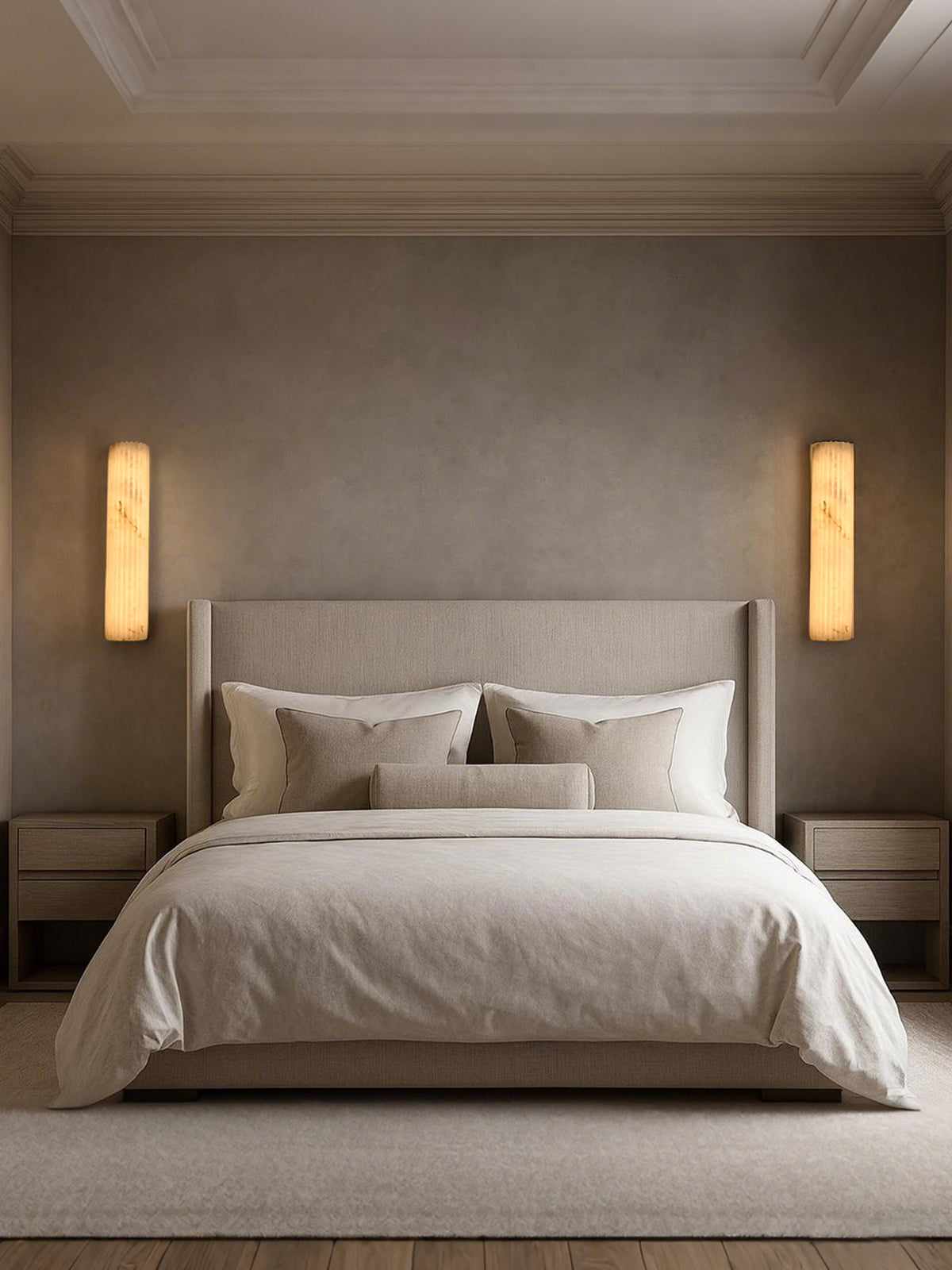 Modern Fluted Alabaster Wall Sconce - 04 room scene 3
