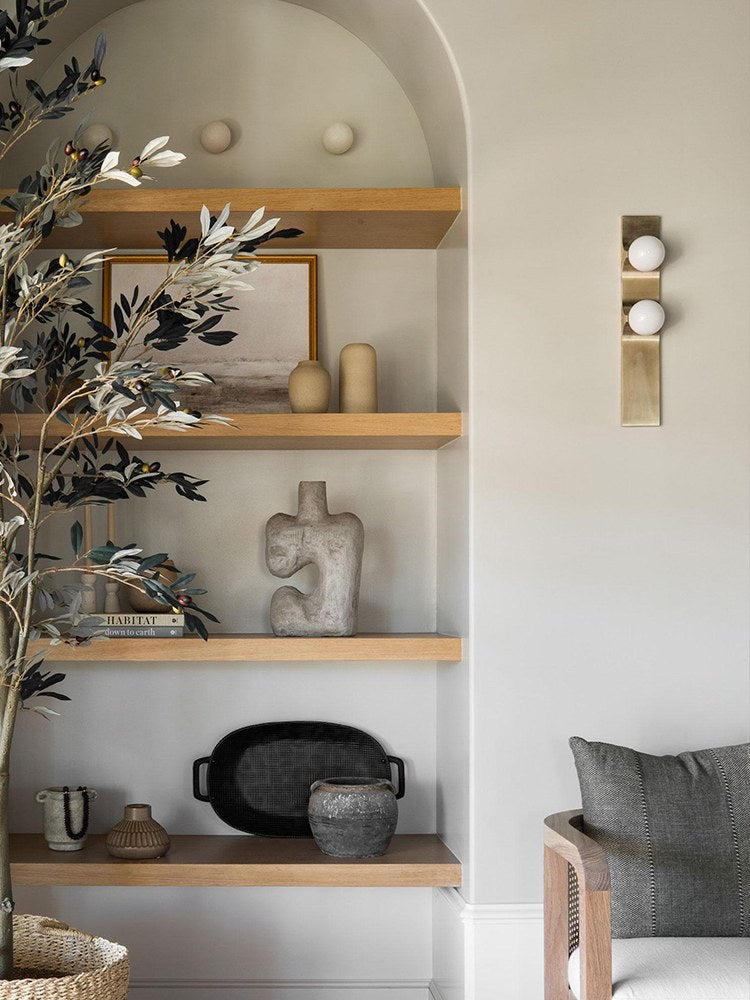 Modern Bronze Glass Globe Linear Wall Sconce - 04 04-scene-bronze-glass-globe-linear-wall-sconce-hallway