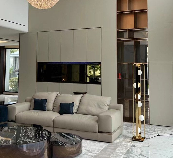 Modern Champagne Gold Globe Floor Lamp - 04 04-scene-champagne-gold-globe-floor-lamp-study