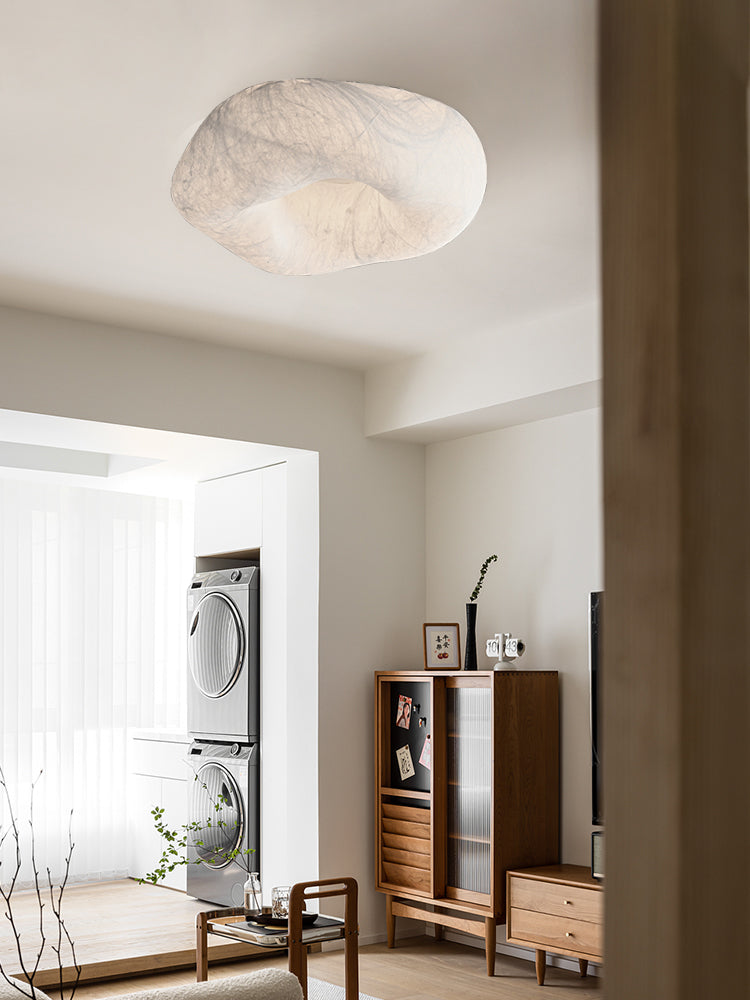 Handmade Mulberry Silk Cloud Ceiling Light in White - 04 04-scene-cloud-ceiling-light-dining-room