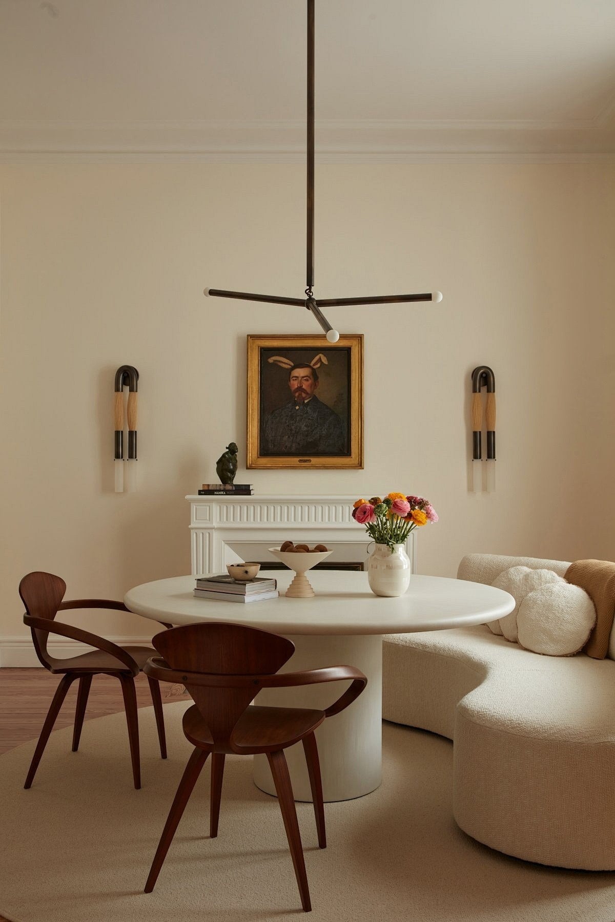 Modern Brass Branch Chandelier with Suede Accents - 04 04-scene-copper-suede-branch-chandelier-dining-room-modern