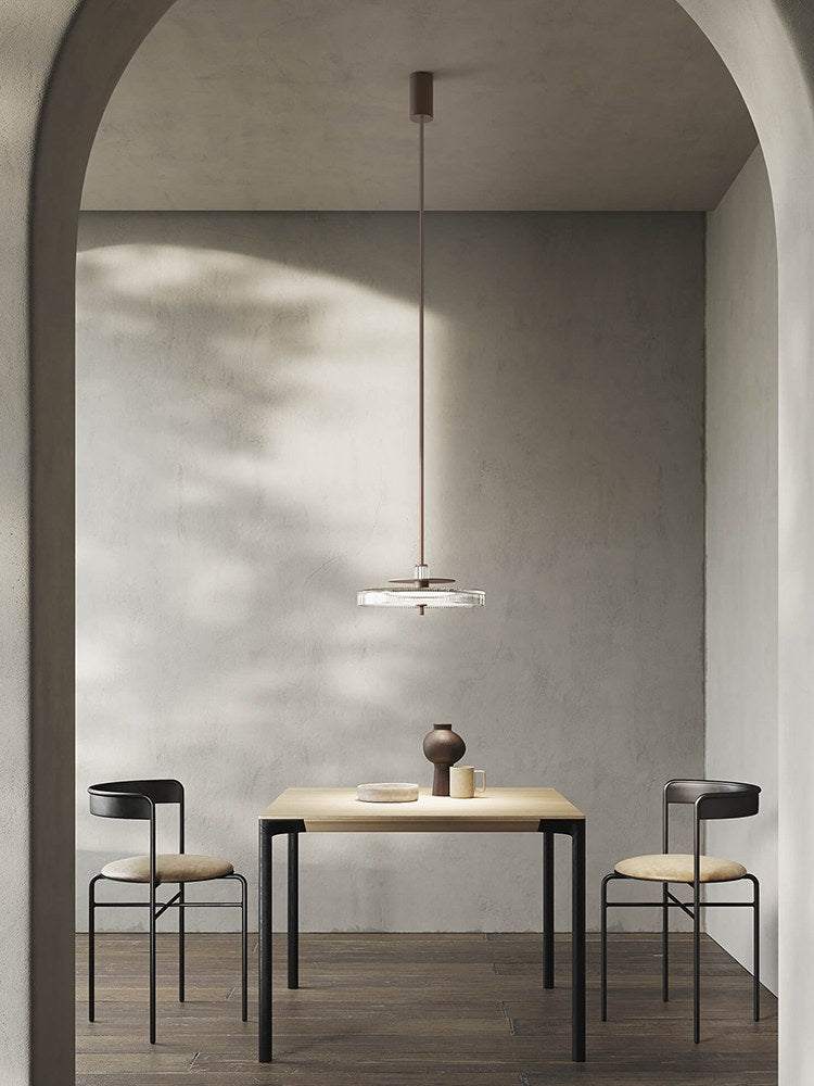 Modern Crystal Glass Drum Pendant Light - 04 04-scene-crystal-glass-drum-pendant-bedroom