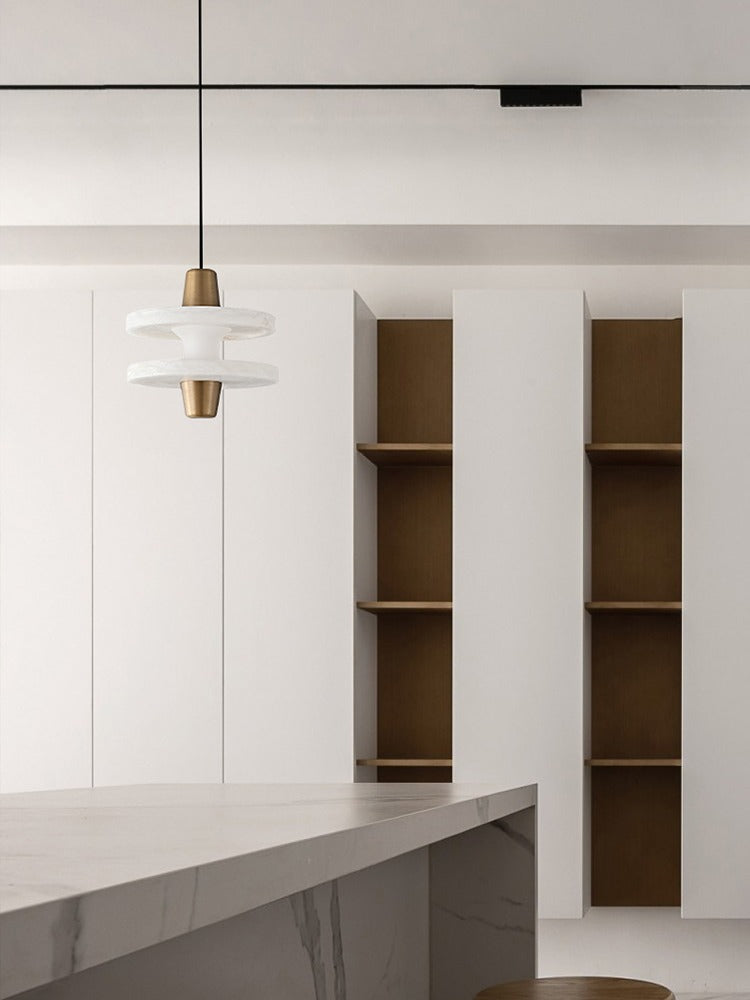 Modern Alabaster Disc Pendant Light - 04 04-scene-kitchen-island