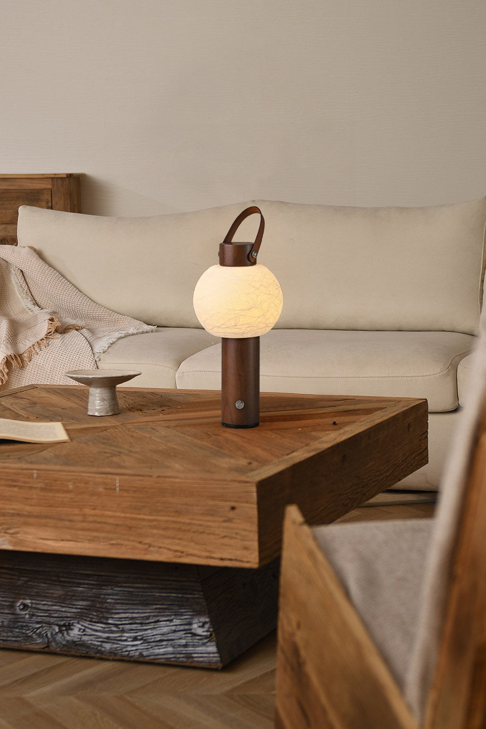 Portable Silk-Effect Acrylic Table Lamp in Wood Finishes - 04 04-scene-portable-lamp-bedside