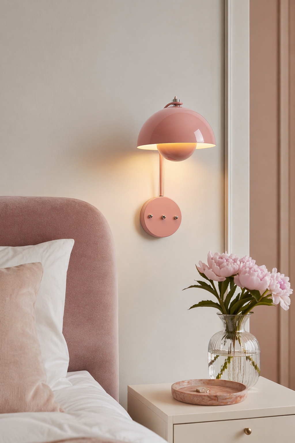 Modern Glossy Dome Wall Sconce - 04 04-soft-pink-bedroom