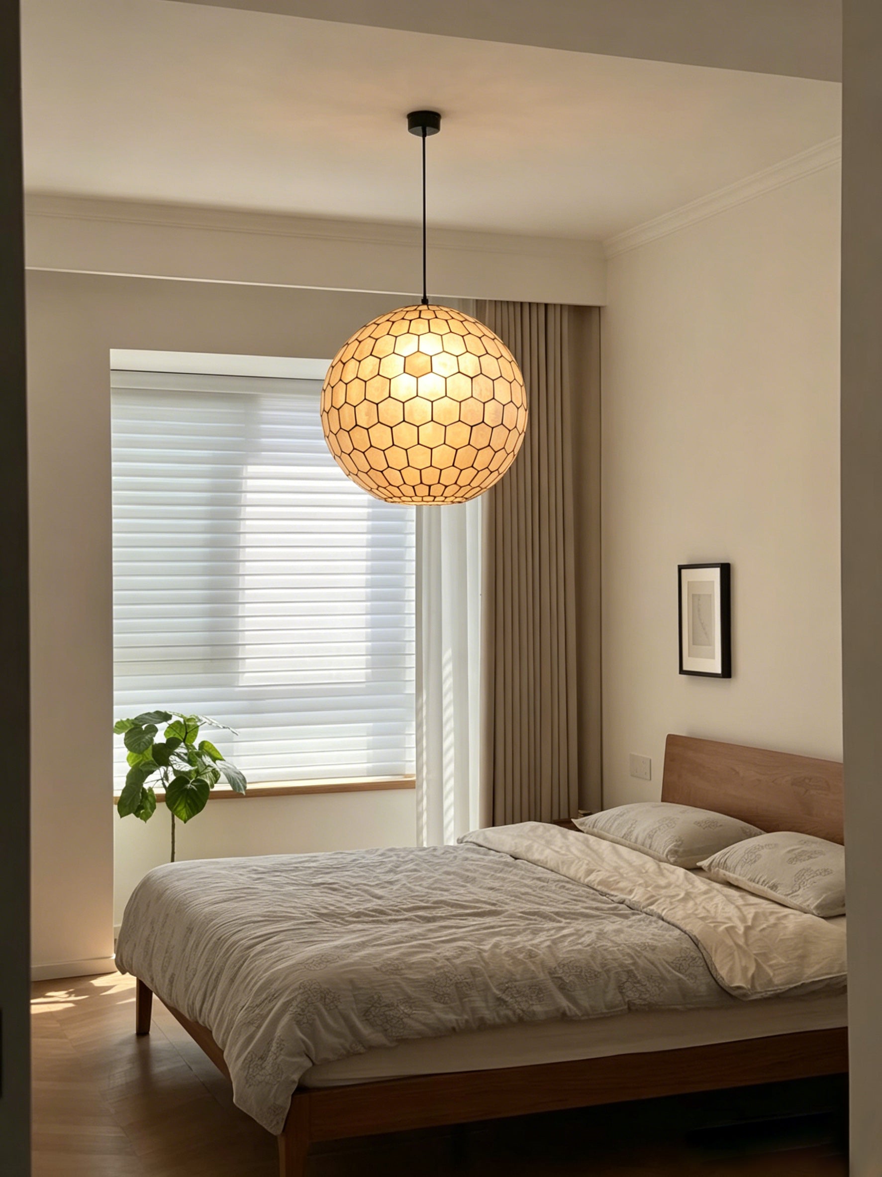 Modern Capiz Honeycomb Globe Pendant Light - 15 04-source-bedroom