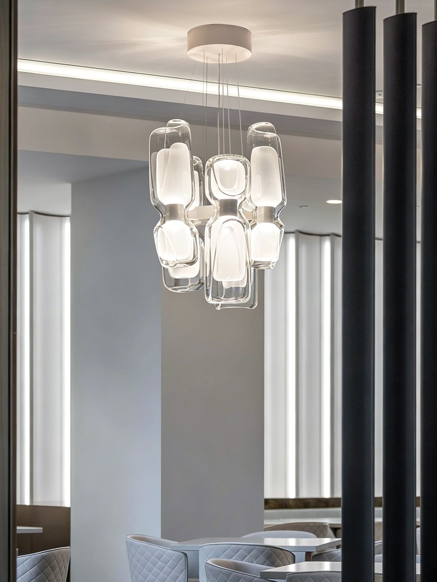 Modern Glass Petal Cluster Chandelier - 15 04-source-scene-4