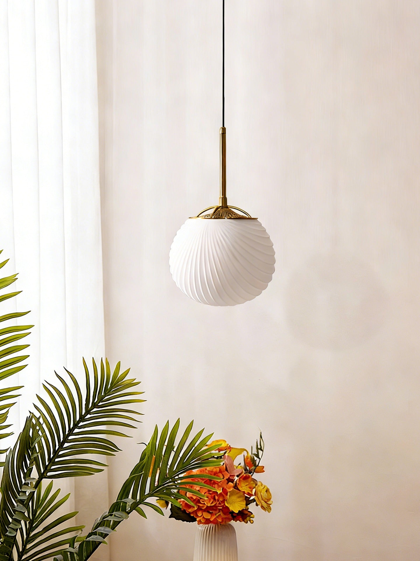 Modern Ribbed Glass Globe Pendant Light - 05 04-source-scene-4