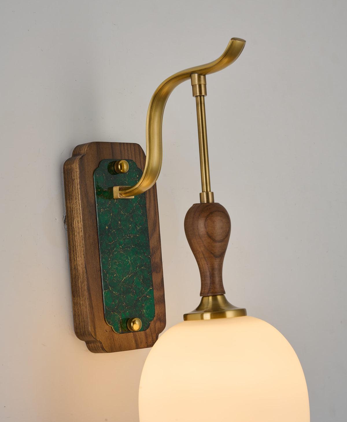 Supplier real detail 1 of the Virdelune rounded opal dome wall sconce