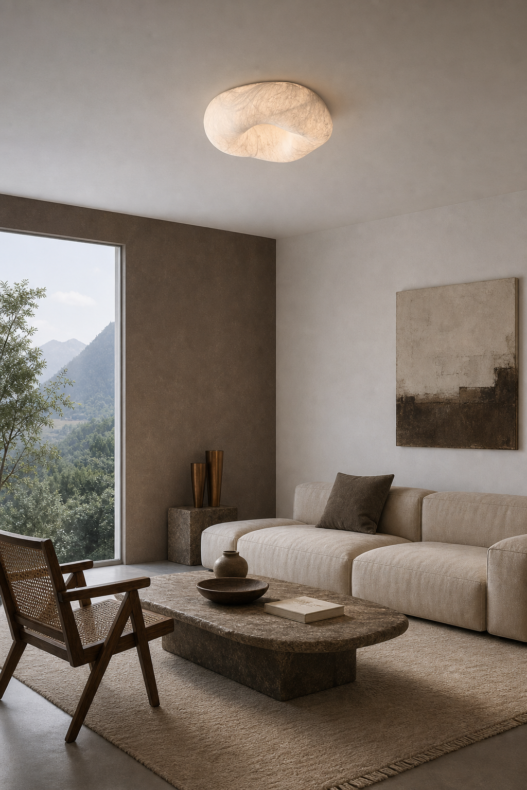 Handmade Mulberry Silk Cloud Ceiling Light in White - product image 05