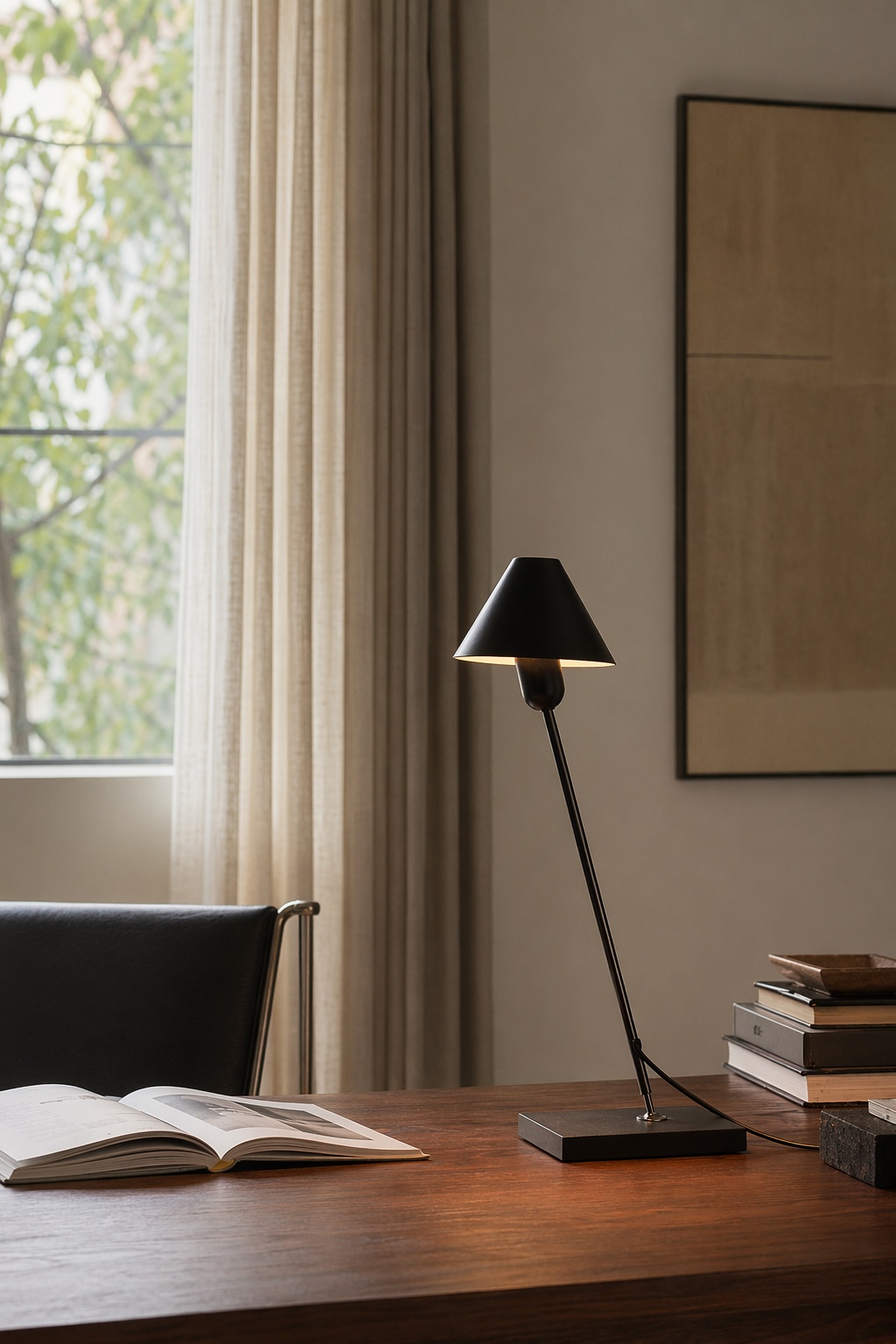 Modern Adjustable Cone Table Lamp - 04 04-work-desk-black
