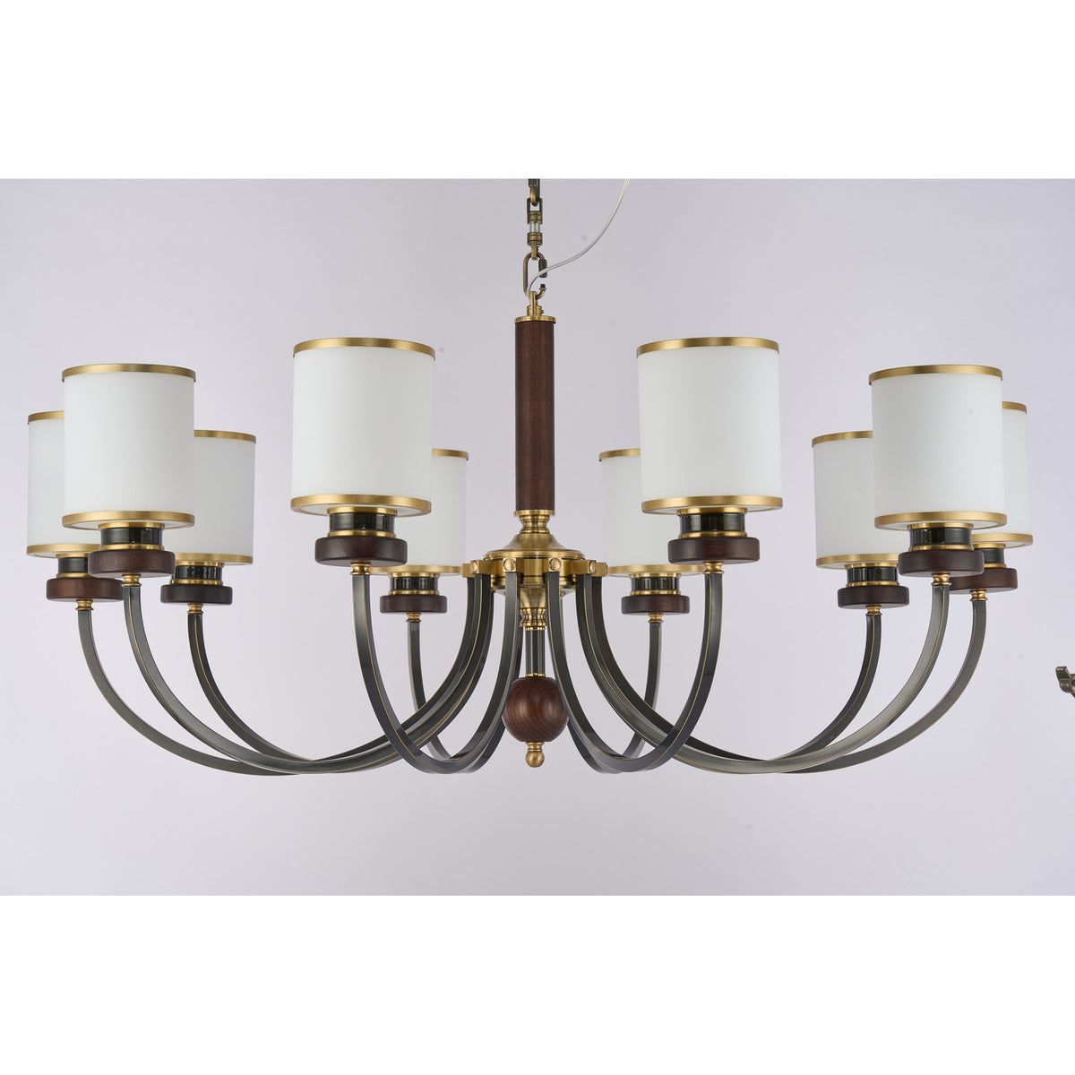 Supplier real photograph of the Ashbourne ten-light chandelier complete front view