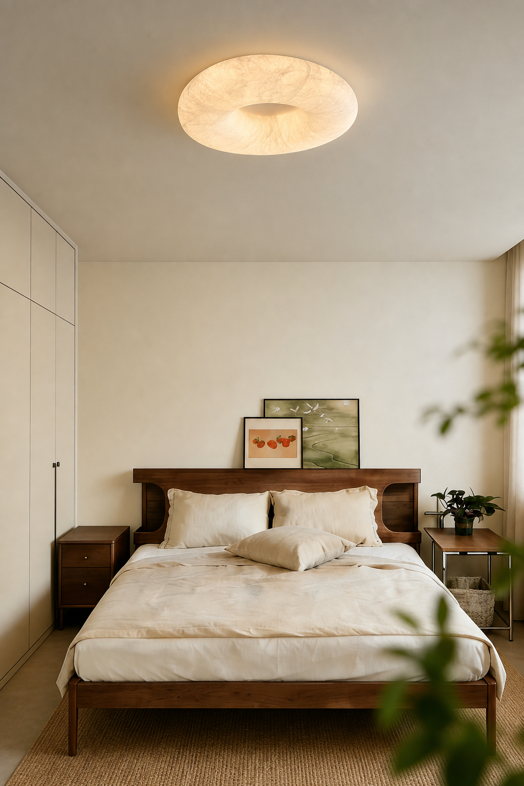 Mulberry silk halo ceiling light interior view 4