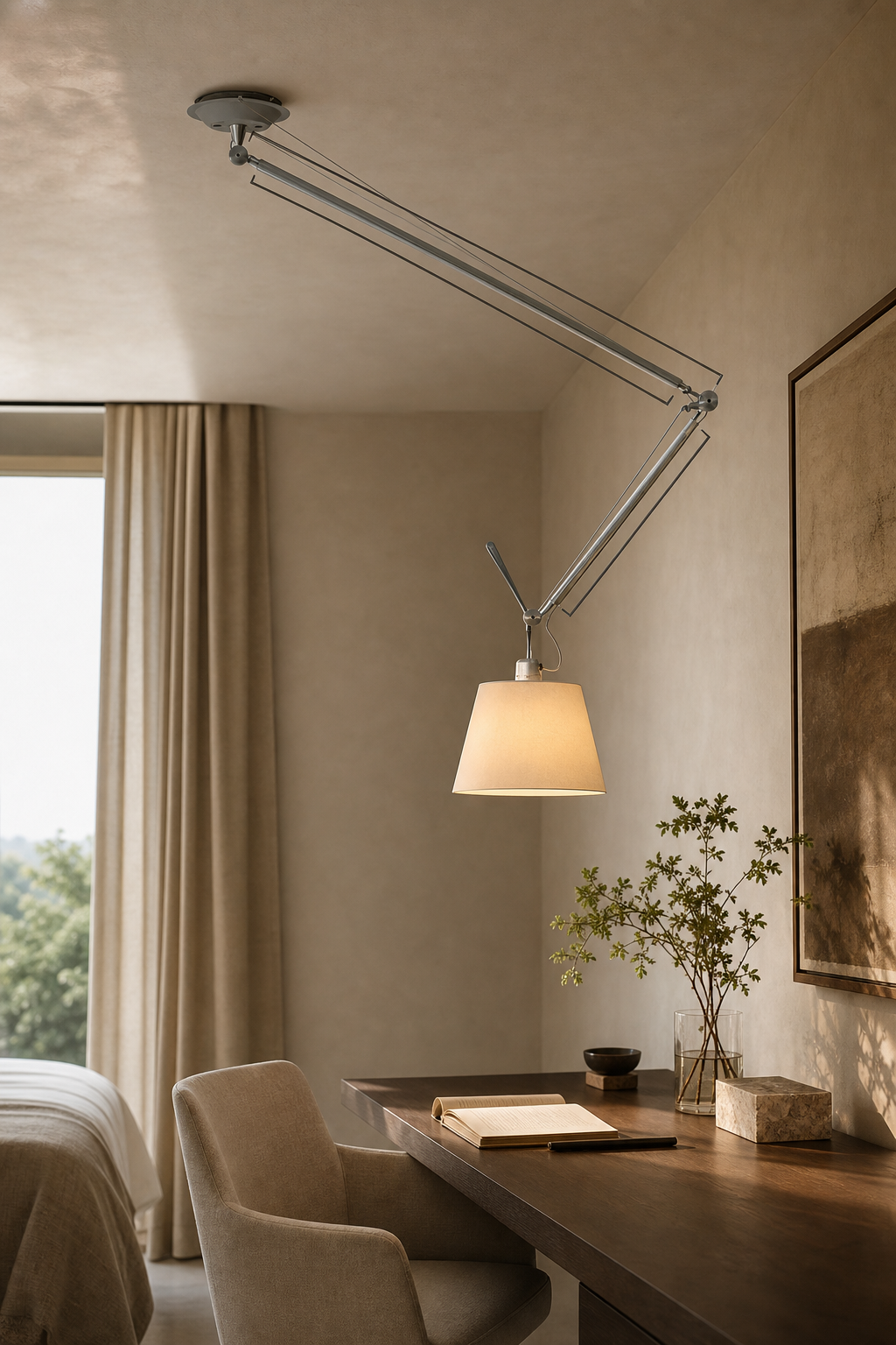 Bauhaus Adjustable Swing Arm Pendant Light bedroom desk