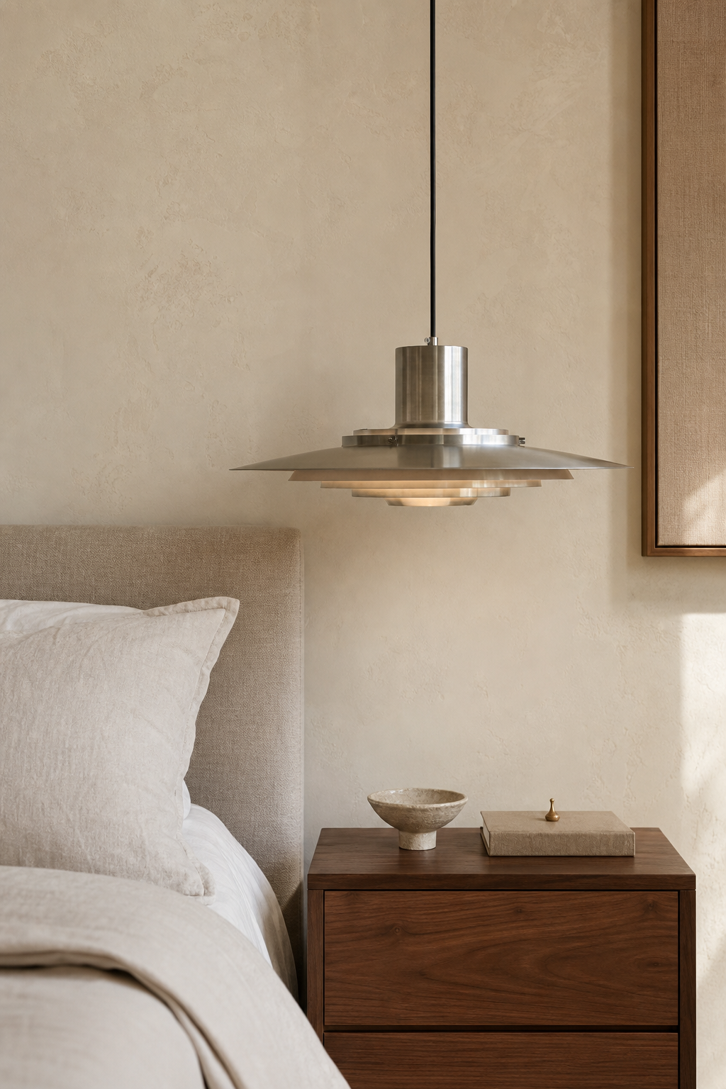 Layered Brushed Metal Pendant Light bedroom