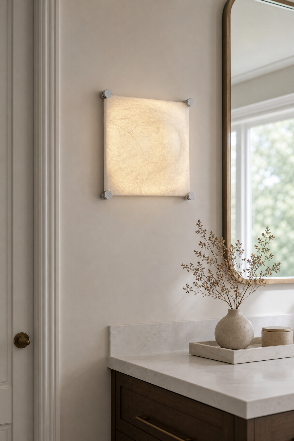 Modern Square Mulberry Silk wall scone in Chrome - product image 22