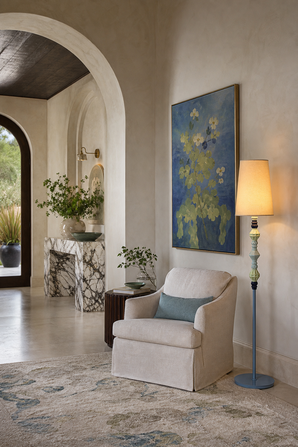 Colorful Ceramic Floor Lamp entry lounge wide