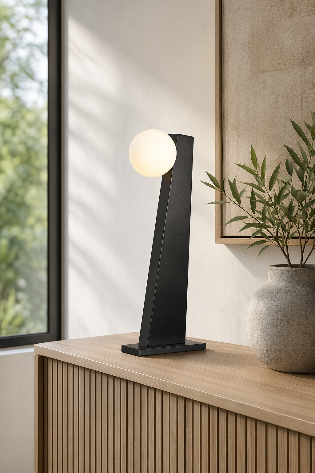 Modern Tapered Globe Table Lamp - generated main 05 05-entry-or-console-scene