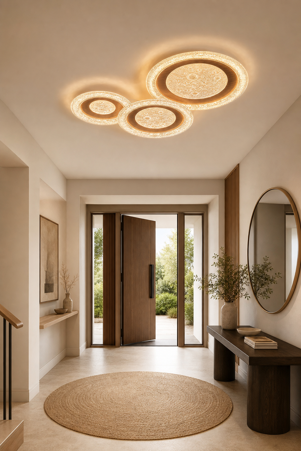 Modern Round LED Ceiling Light - generated workflow 05 05-entryway-wide-daylight
