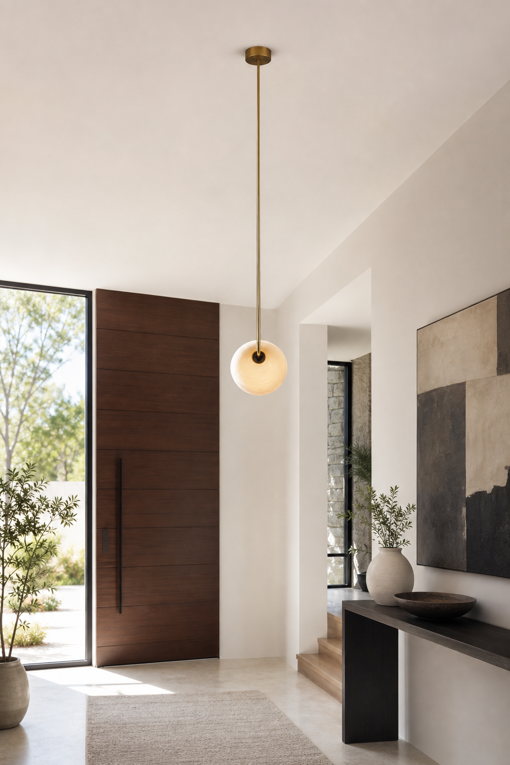 Modern Glass Globe Pendant Light - generated workflow 05 05-entryway-wide-daylight