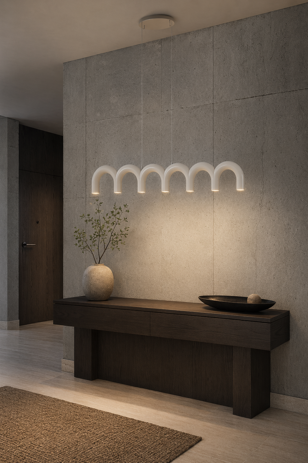Colorful Wave Linear LED Pendant Light - generated main 05 05-entryway-wide