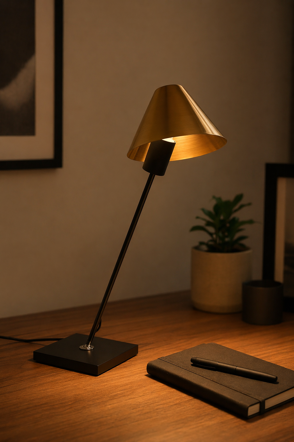 Modern Adjustable Cone Table Lamp - 05 05-evening-desk-gold