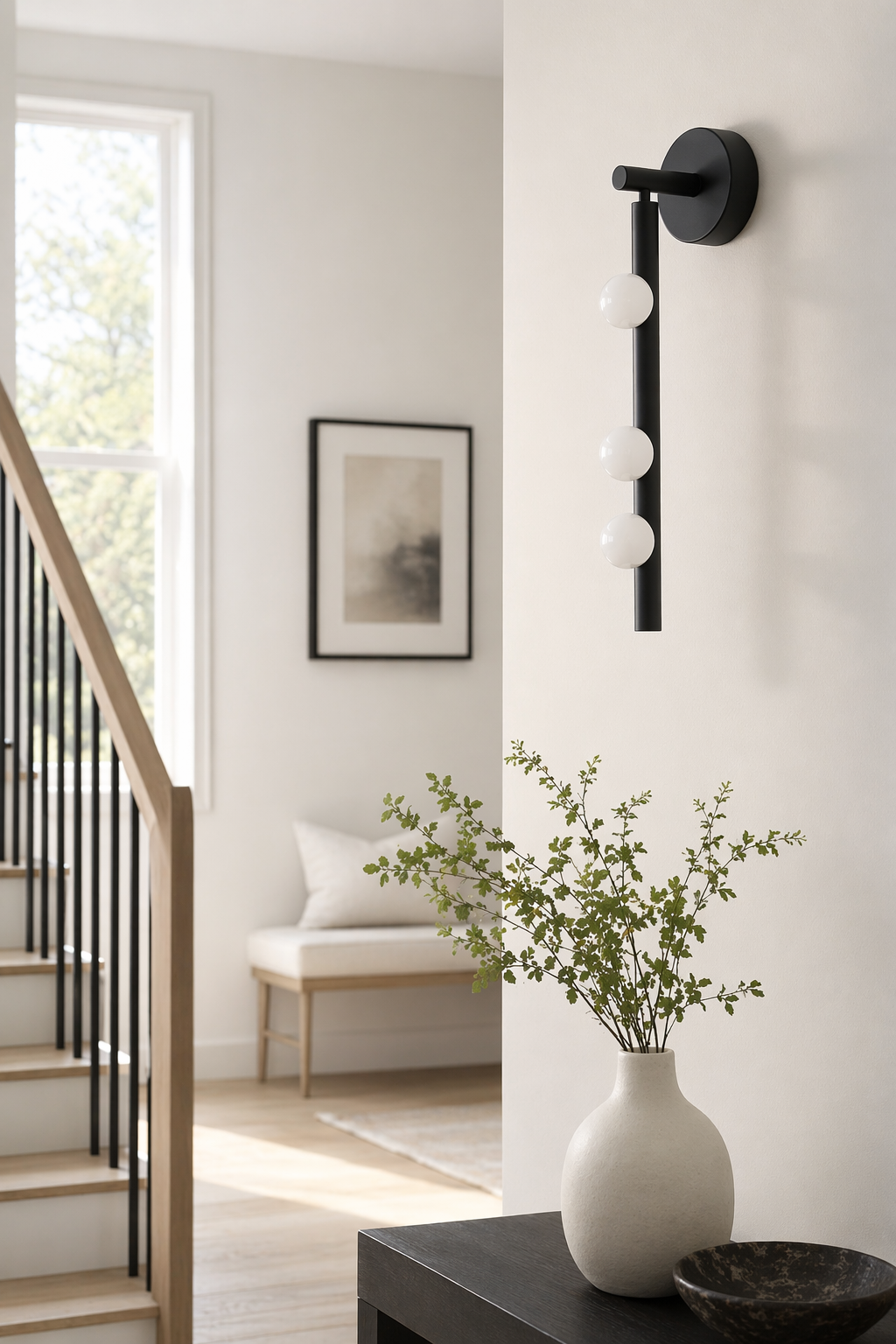 Modern Glass Globe Vertical Wall Sconce - generated main 05 05-foyer-wall-wide