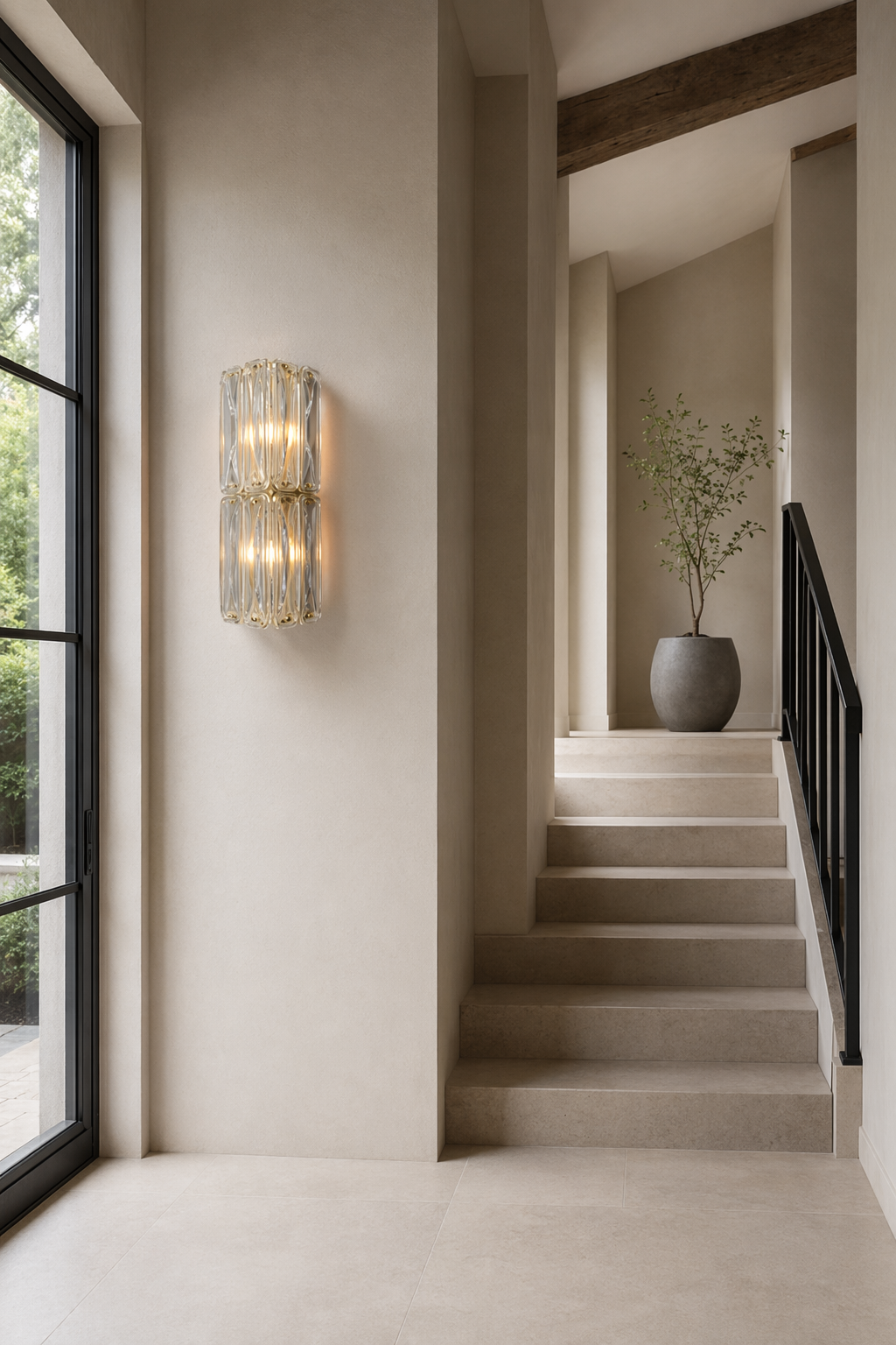Modern Crystal Glass Wall Sconce - generated main 05 05-foyer-wall-wide