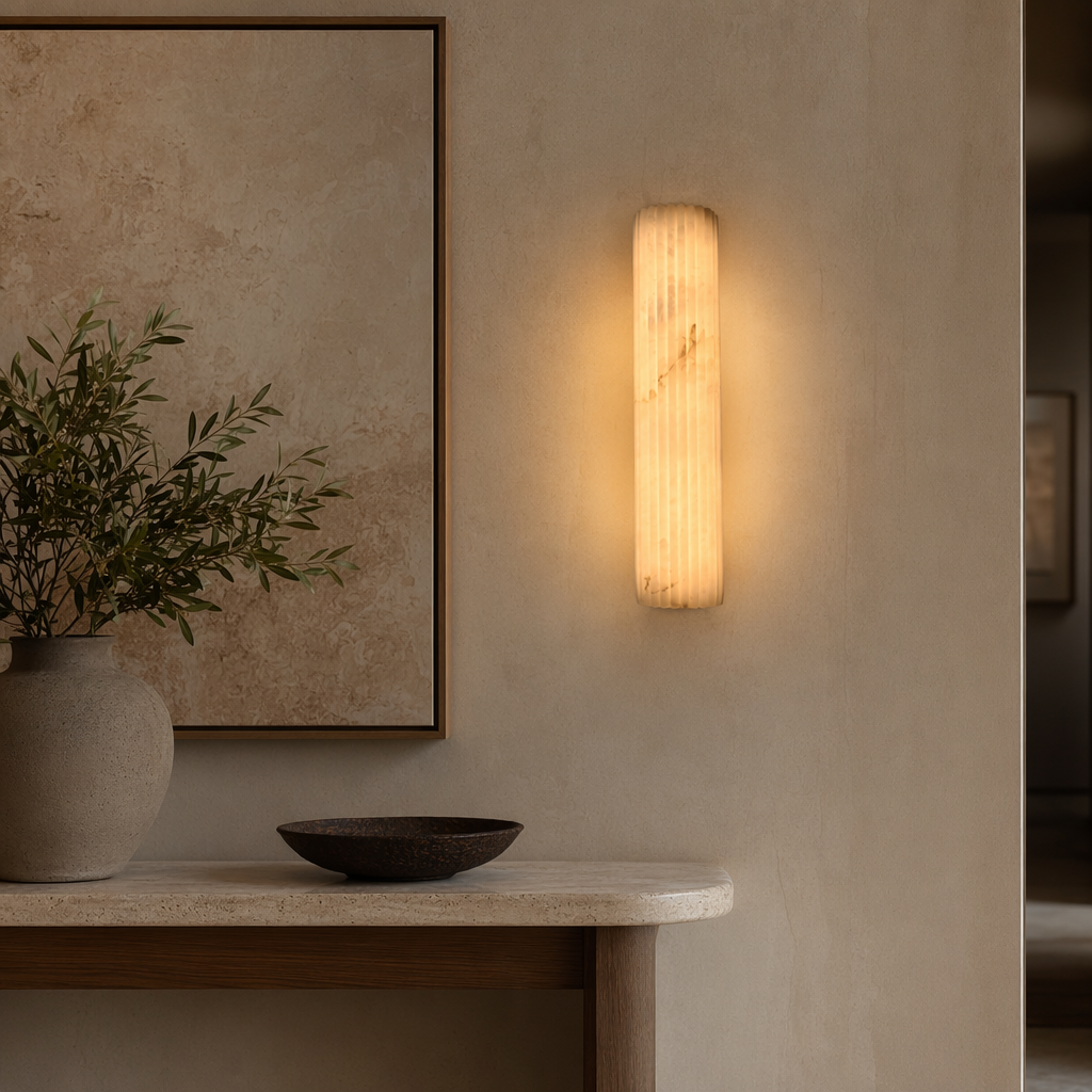 Modern Fluted Alabaster Wall Sconce - product image 06