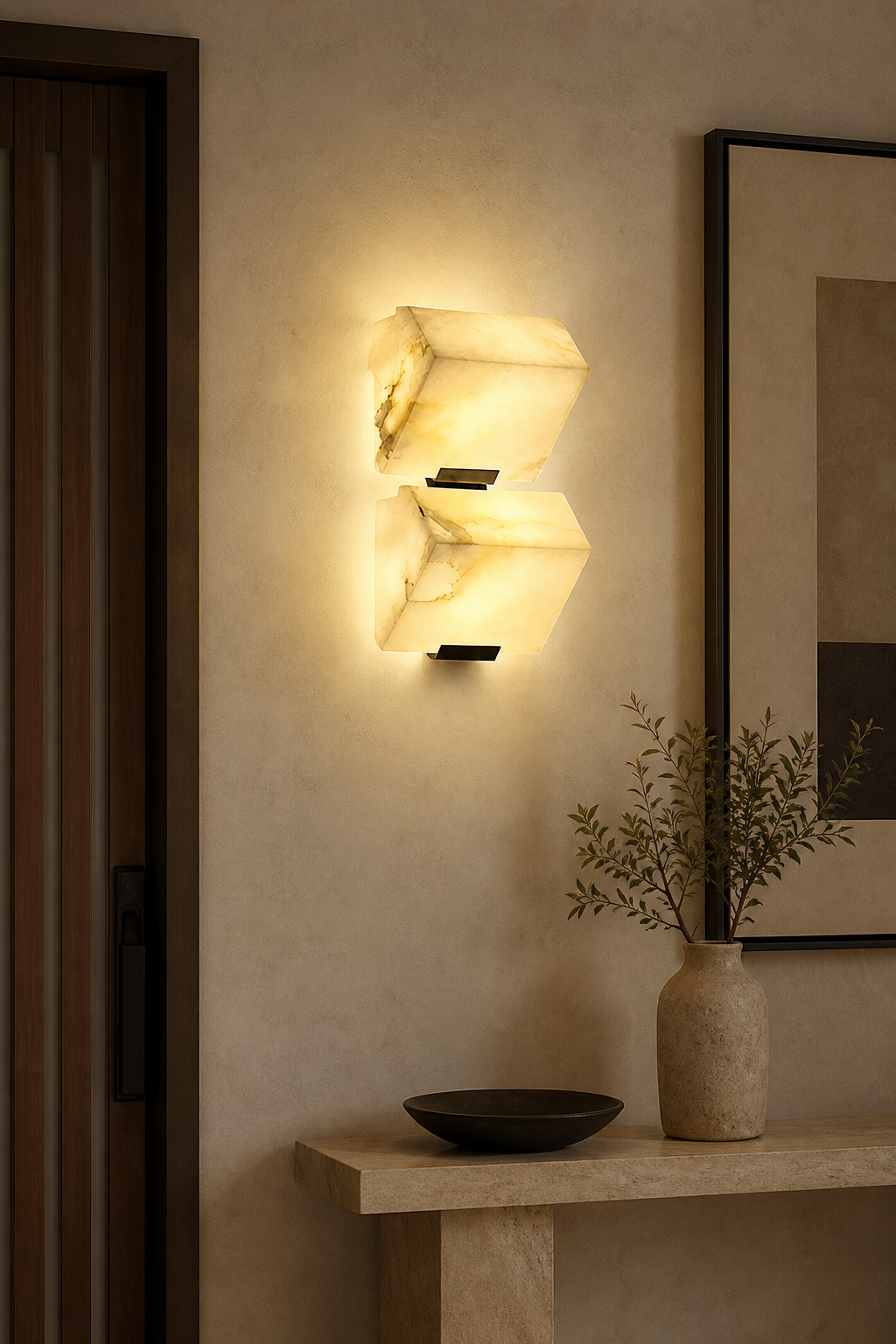 Modern Alabaster Geometric Wall Sconce - product image 04