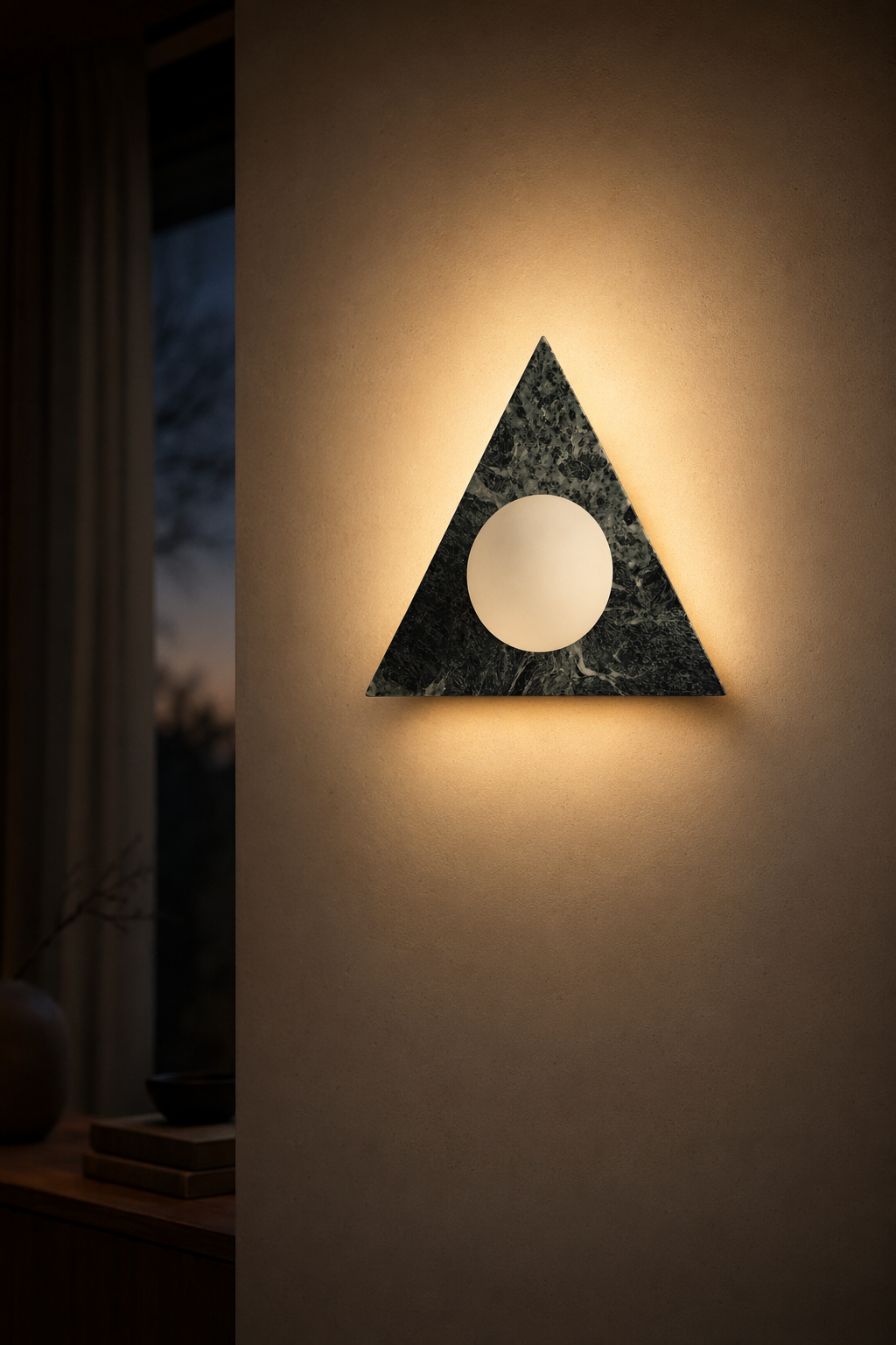 Modern Triangle Marble Wall Sconce - 05 05-generated-night-mood-scene