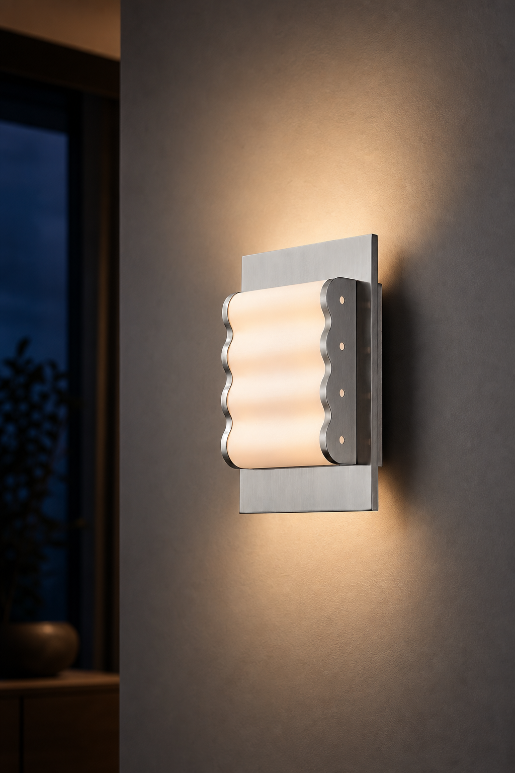 Modern Ribbed Square Wall Sconce - 05 05-generated-night-mood-scene