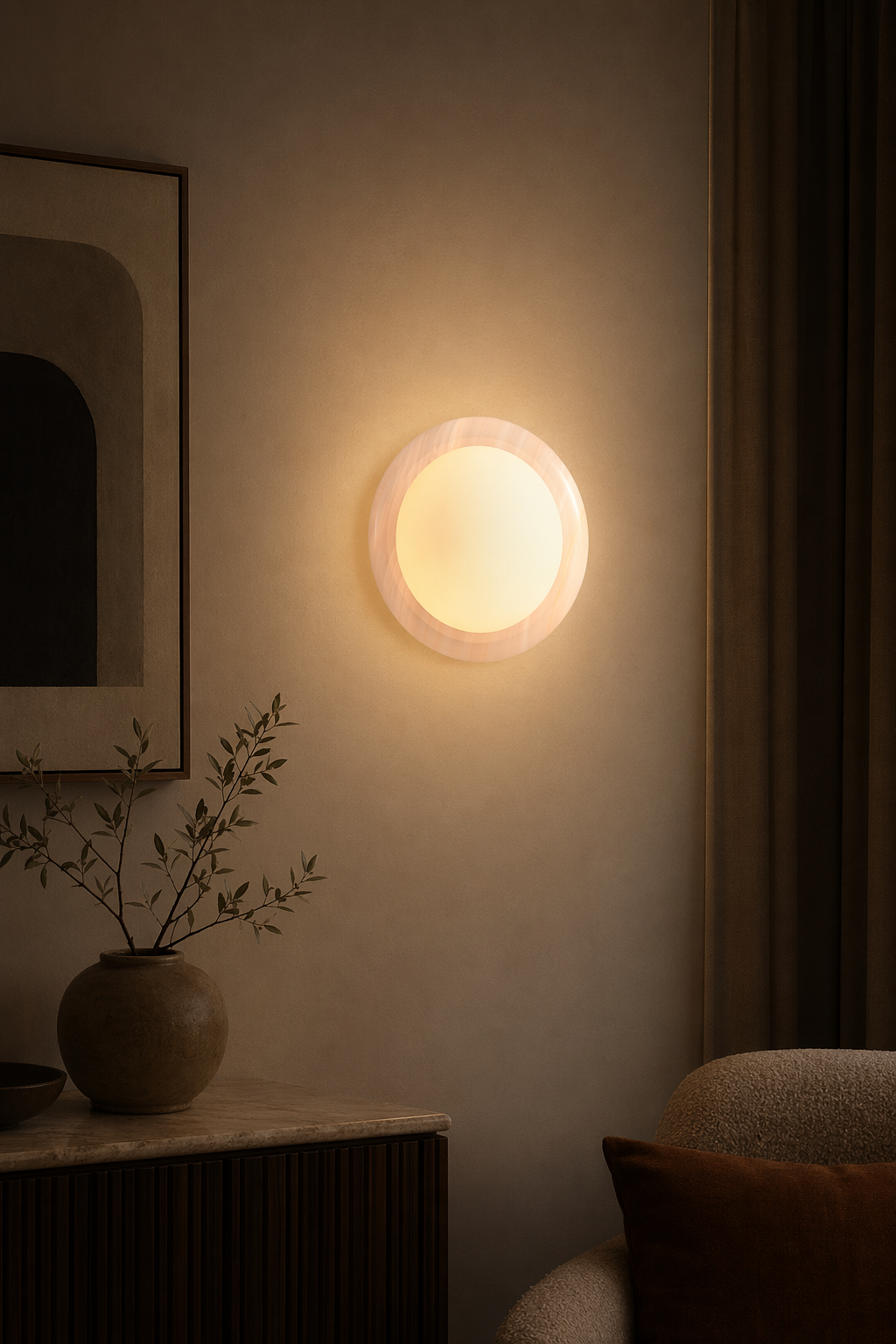 Modern Jade Ring Wall Sconce - 05 05-generated-night-mood-scene