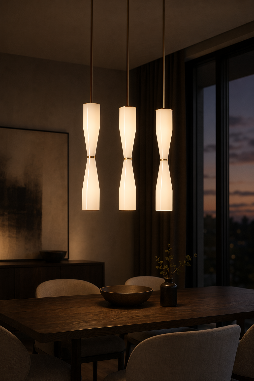 Modern Hourglass Cluster Pendant Light - 05 05-generated-night-mood-scene