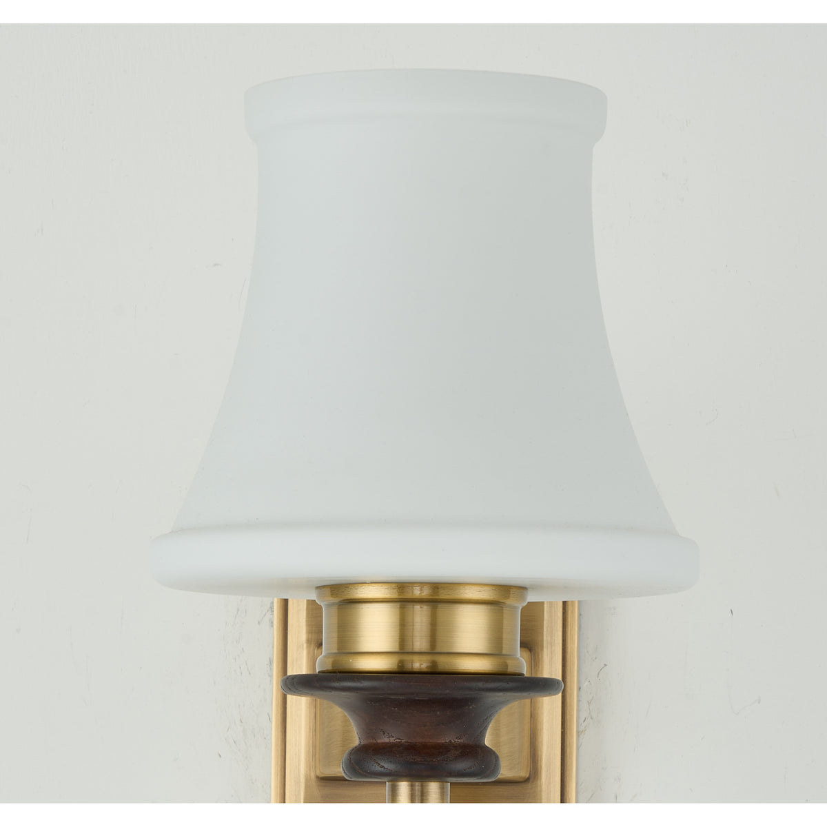 Supplier real detail photograph of the Kingswell flared milky-opal glass shade