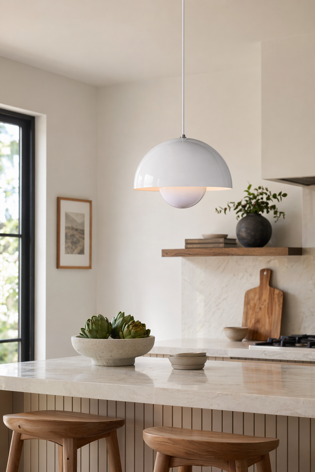 Modern Glossy Dome Pendant Light - 05 05-kitchen-counter