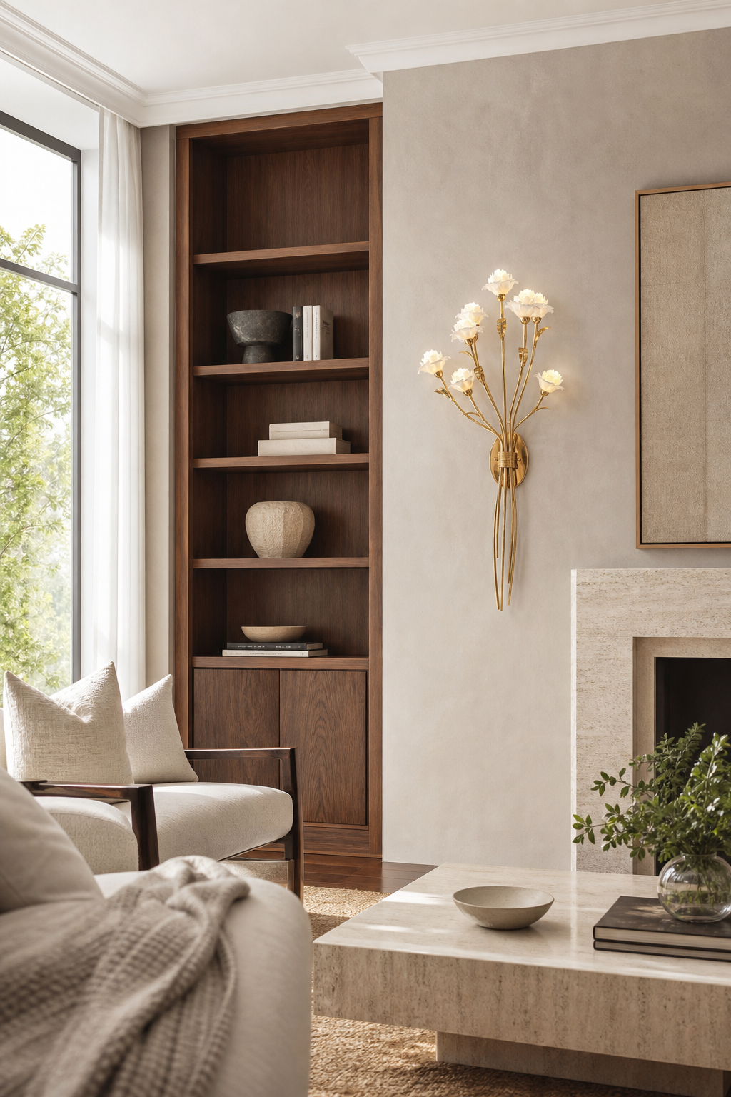 Sylverelle wall sconce – living feature wall wide daylight