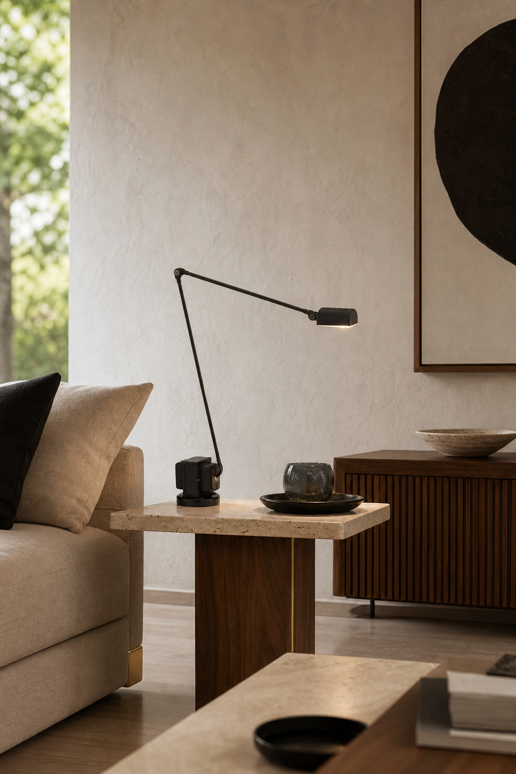 Daphine Adjustable LED Table Lamp black finish living wide