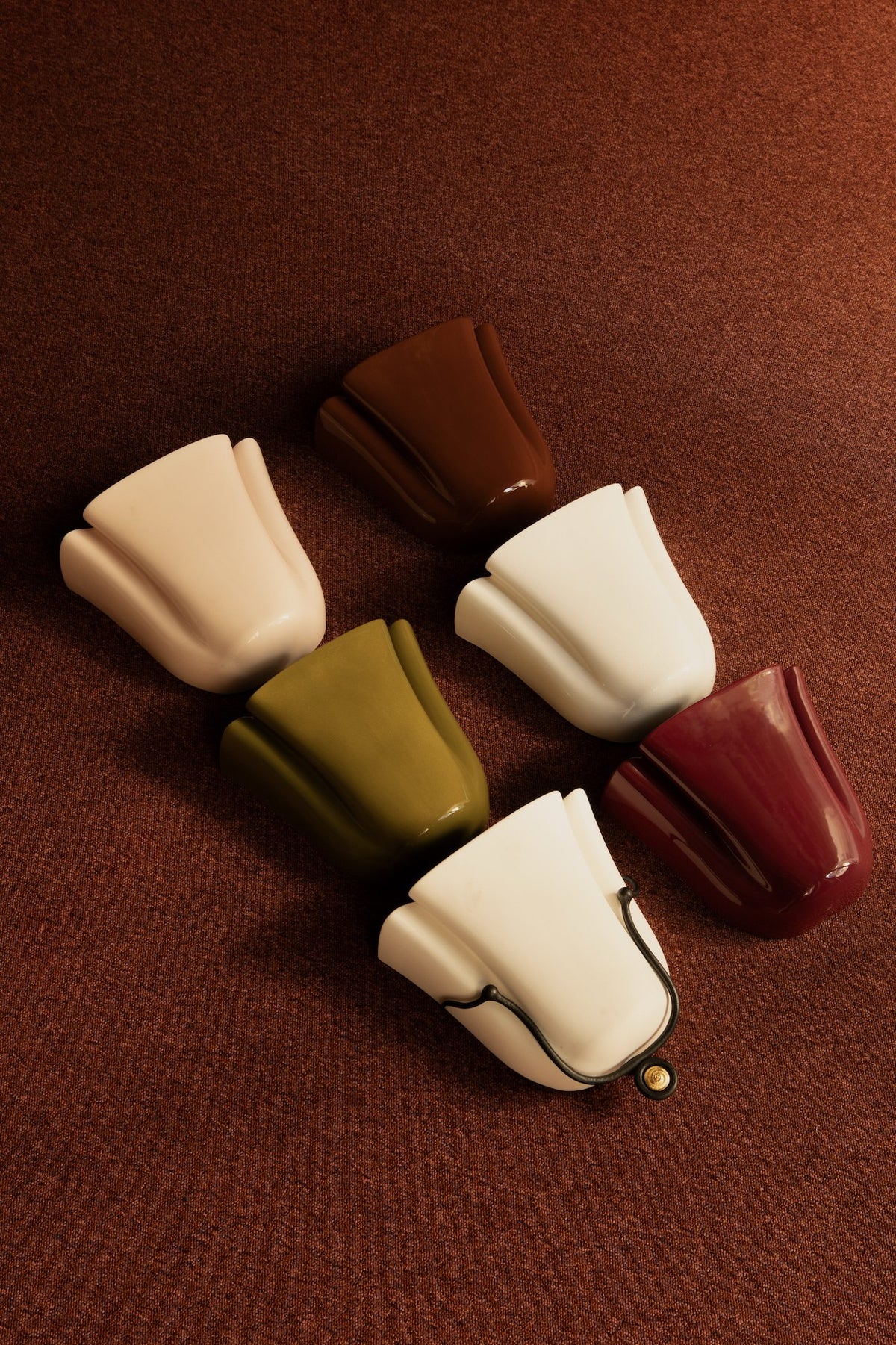Modern Ceramic Cup Wall Sconce with Brass Accent - 05 05-main-ceramic-cup-wall-sconce-detail