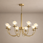 Modern Brass Glass Globe Chandelier - generated main 01 01-hero-product