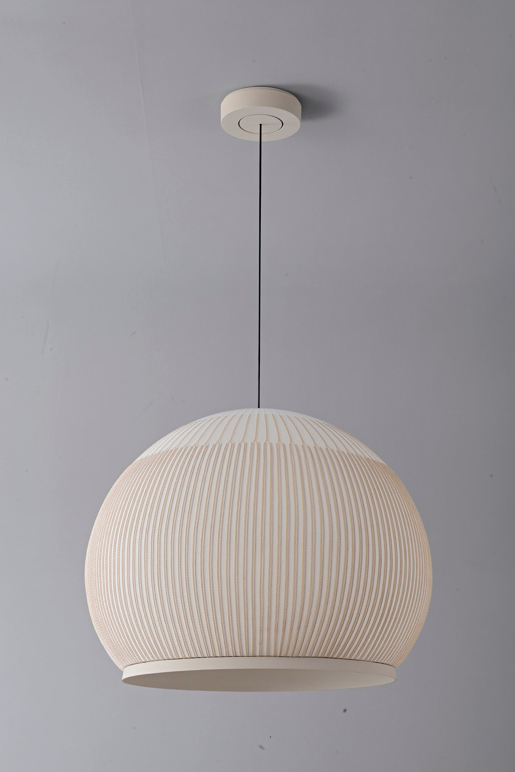 Modern Ribbed Dome Pendant Light — complete rounded shade shown unlit