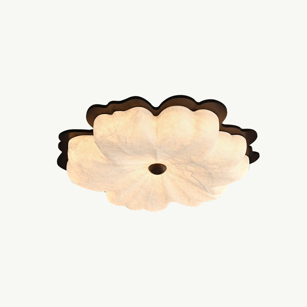 Modern Mulberry Silk Flower Ceiling Light in Walnut and White - 05 05-product-cutout-flower-ceiling-light