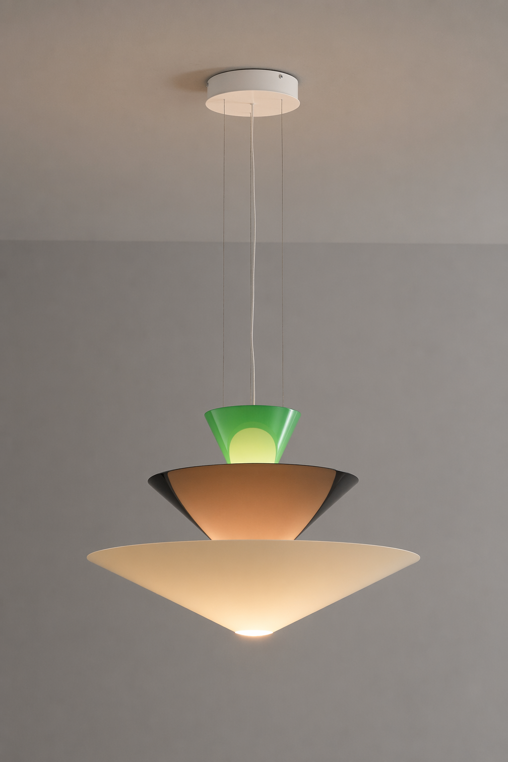 Modern Layered Cone Pendant Light - 05 05-product-vertical-lit